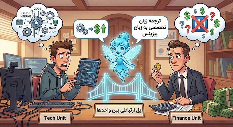 هوش مصنوعی به عنوان پل ارتباطی برای ترجمه زبان تخصصی بخش‌های مختلف شرکت به زبان بیزینس جهت متقاعد کردن مدیران